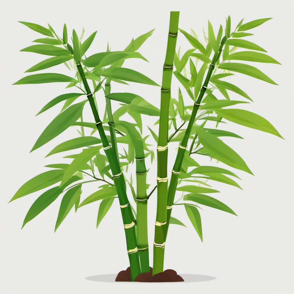 Plant clipart - bamboo growing in a garden  color,minimalist,vector clipart