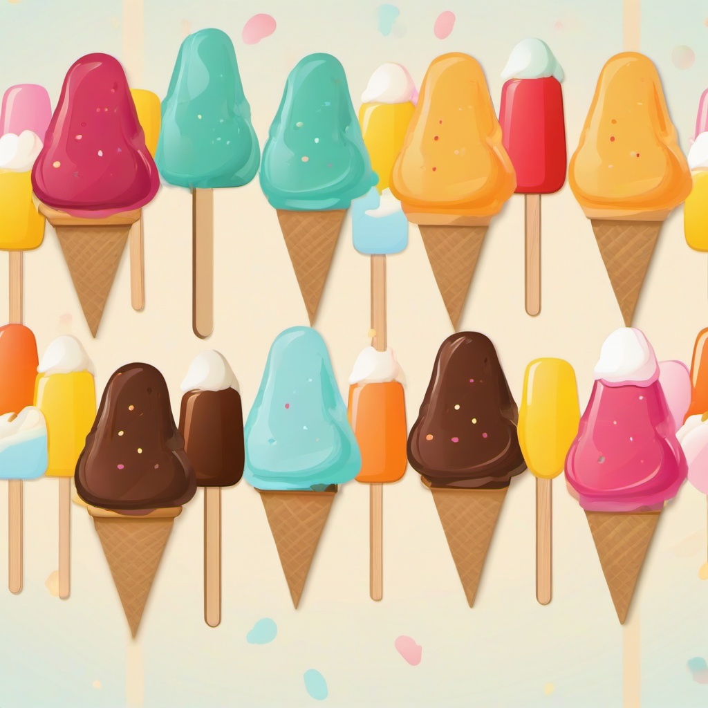 Ice Cream clipart - ice cream popsicles on a stick  