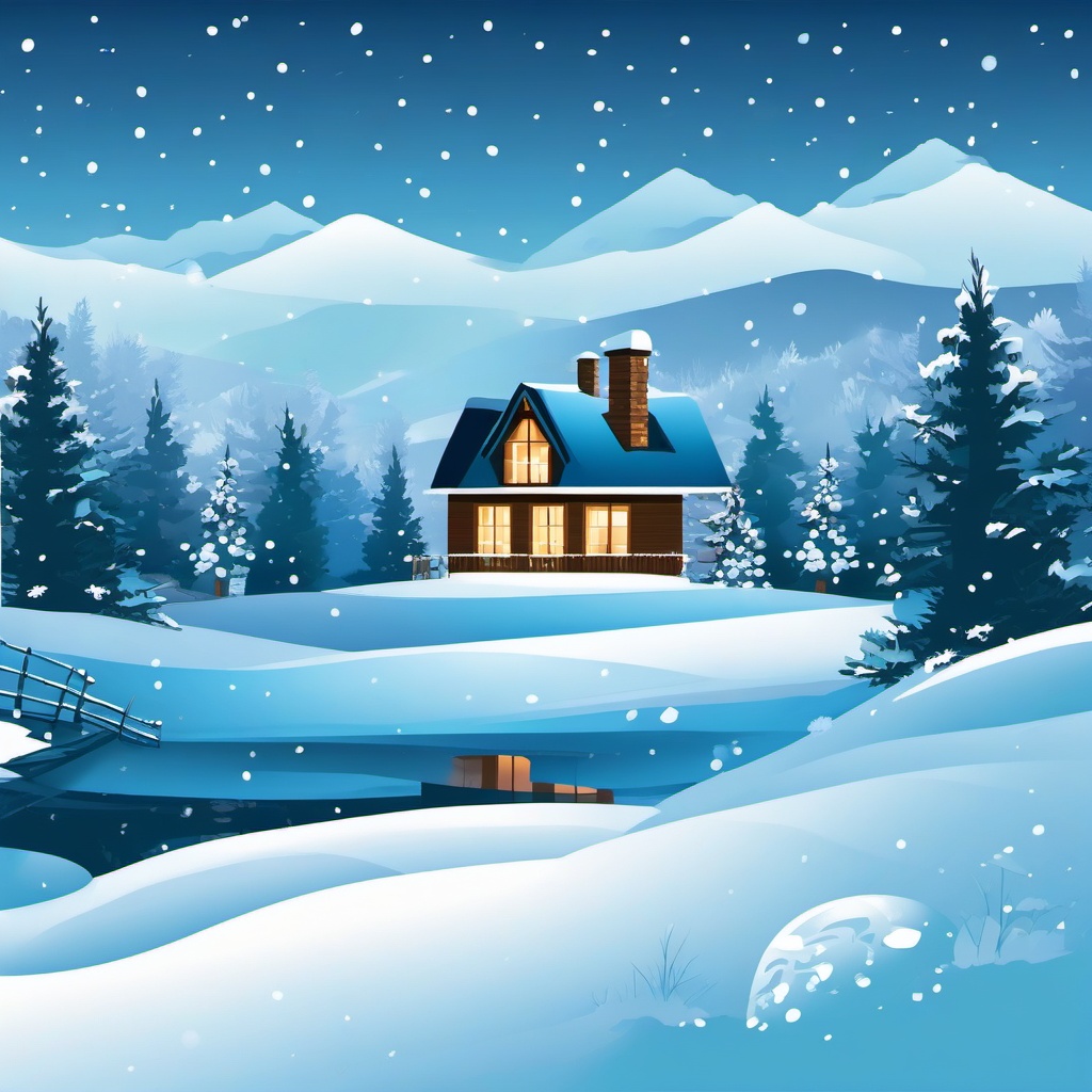 Winter Clipart, Snowy winter scenes and frosty landscapes. 