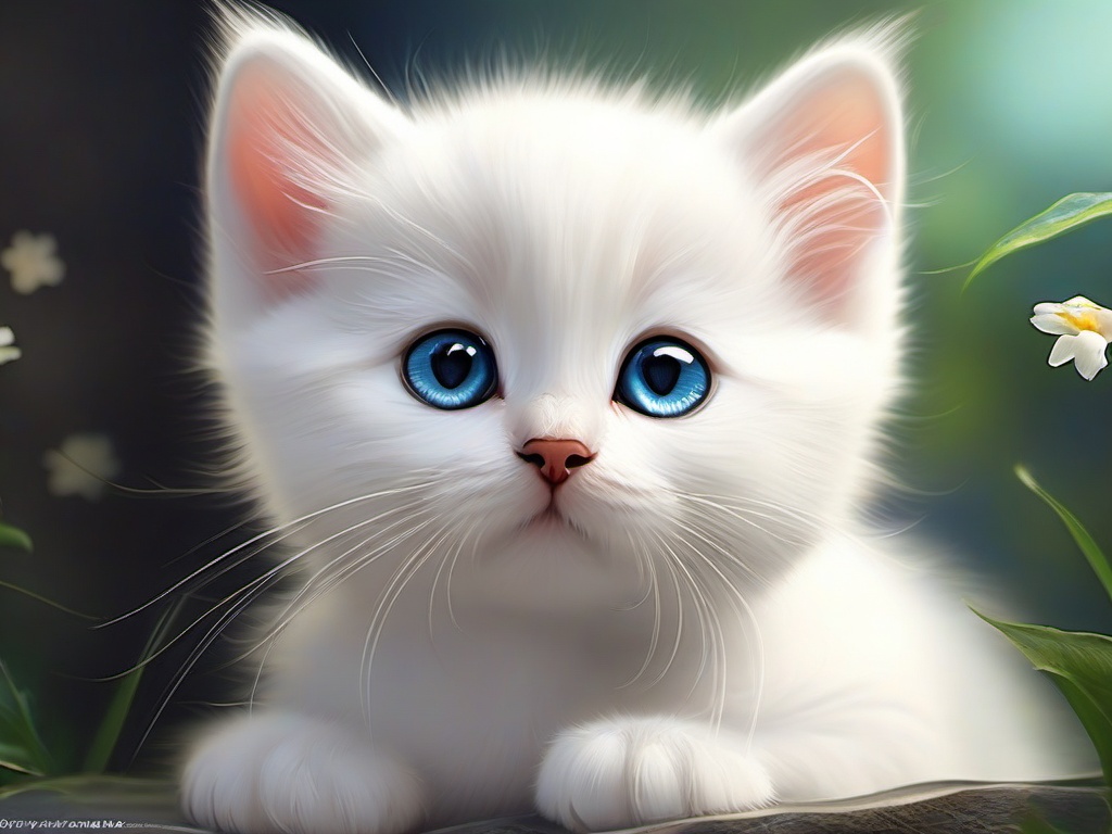 cute white cat wallpaper  ,desktop background wallpaper