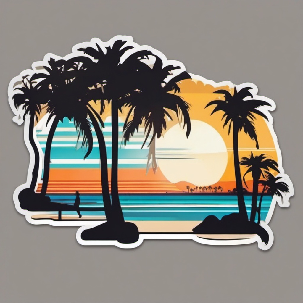 Pacific Beach San Diego sticker- Popular beach community in Southern California, , sticker vector art, minimalist design