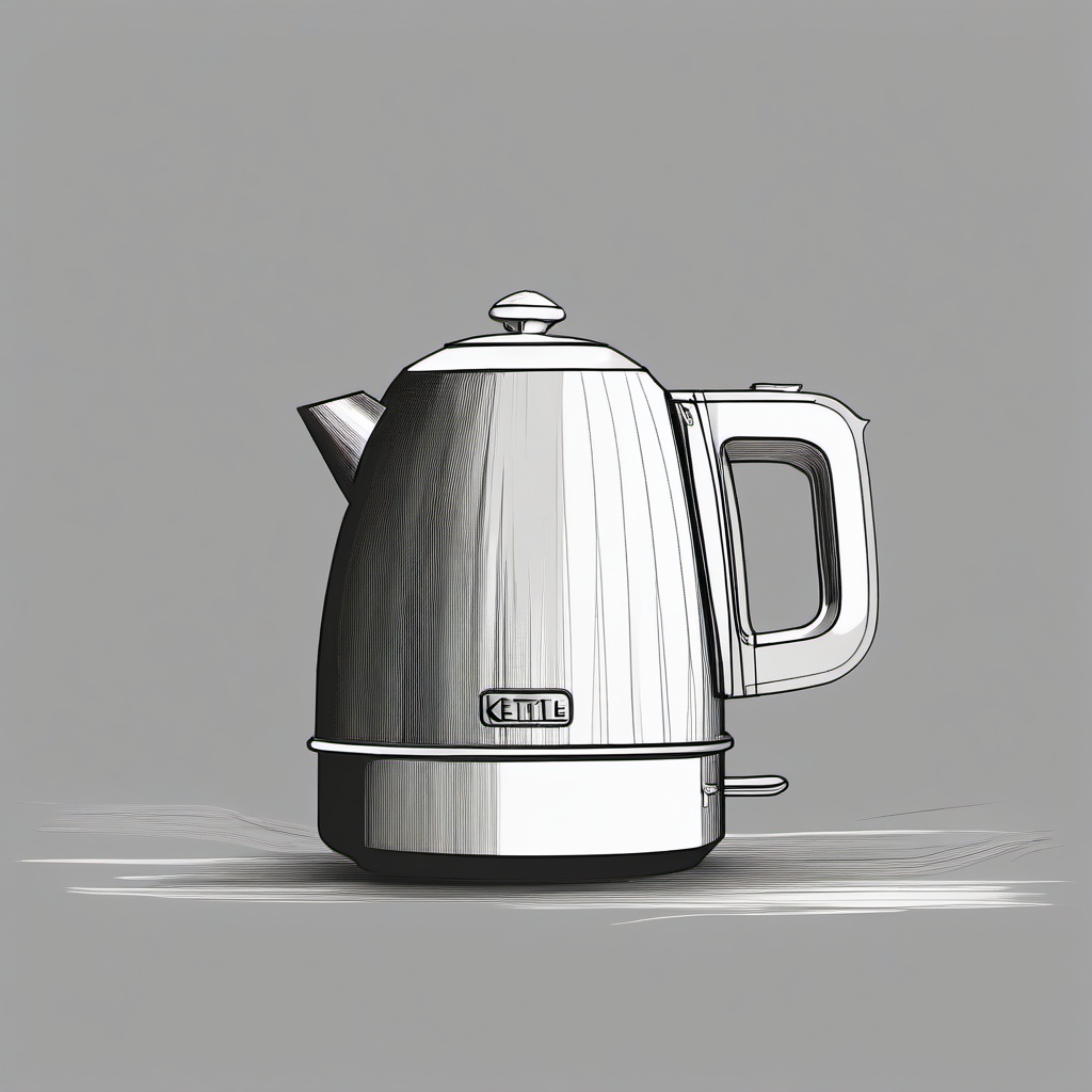 drawing of kettle  minimal rough scribbles,doodles,black and white