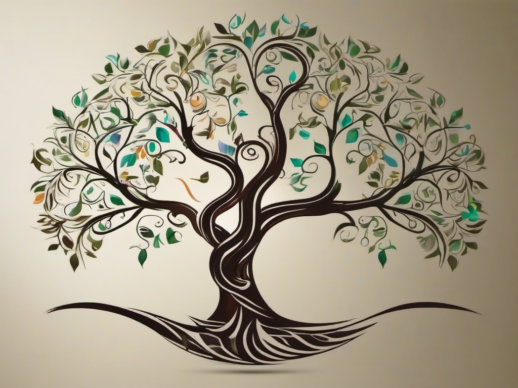 simple tree of life tattoo  simple vector color tattoo