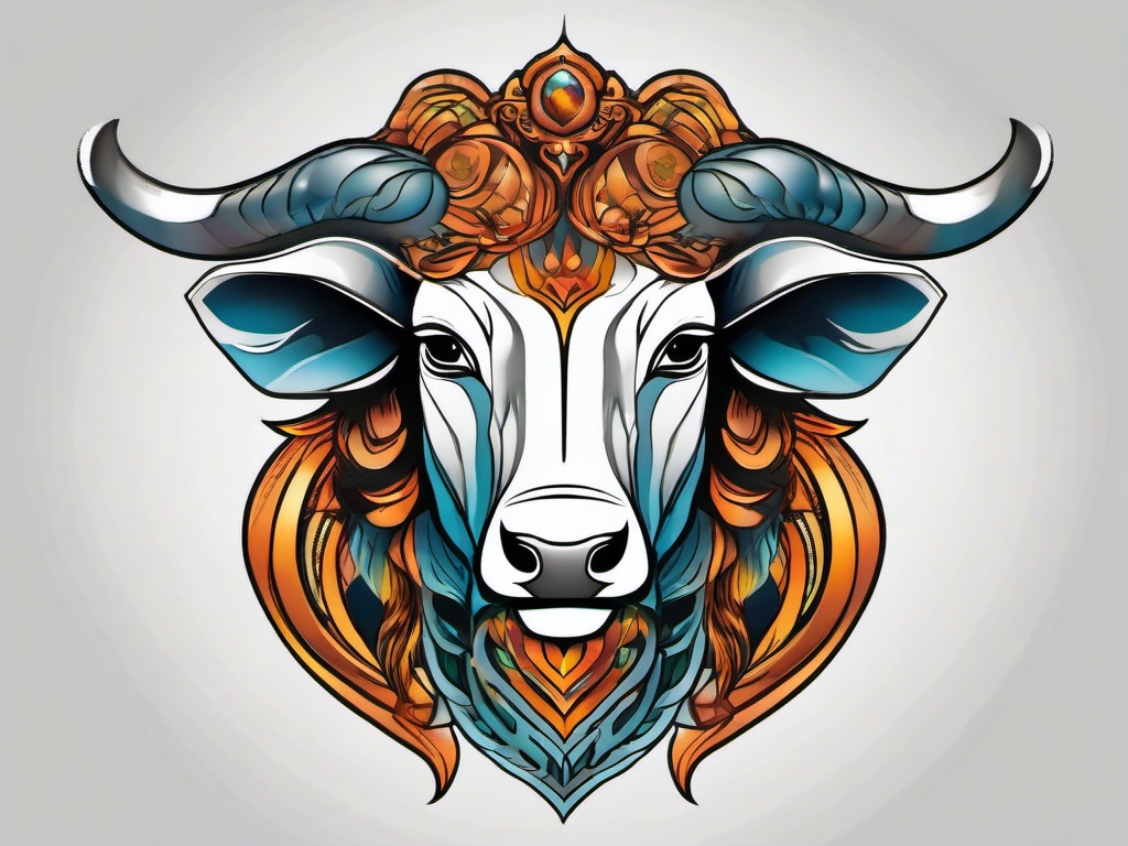 taurus gemini tattoo  simple vector color tattoo