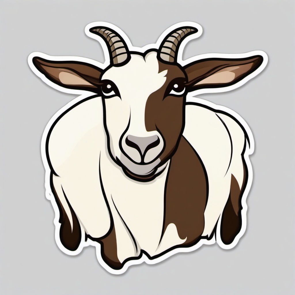 Saanen Goat cartoon - popular white dairy goat breed  cartoon sticker style