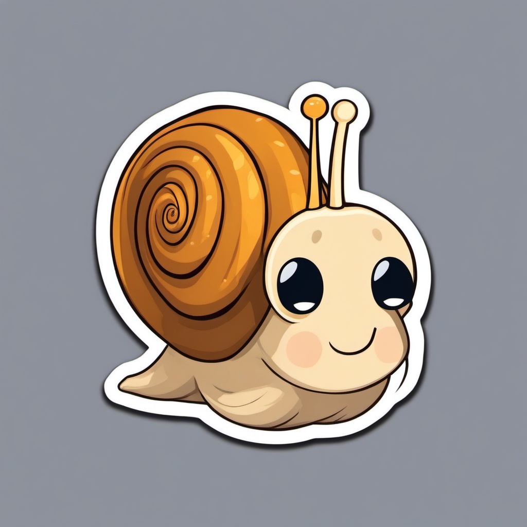 Snail Sticker - Adorable snail character, ,vector color sticker art,minimal