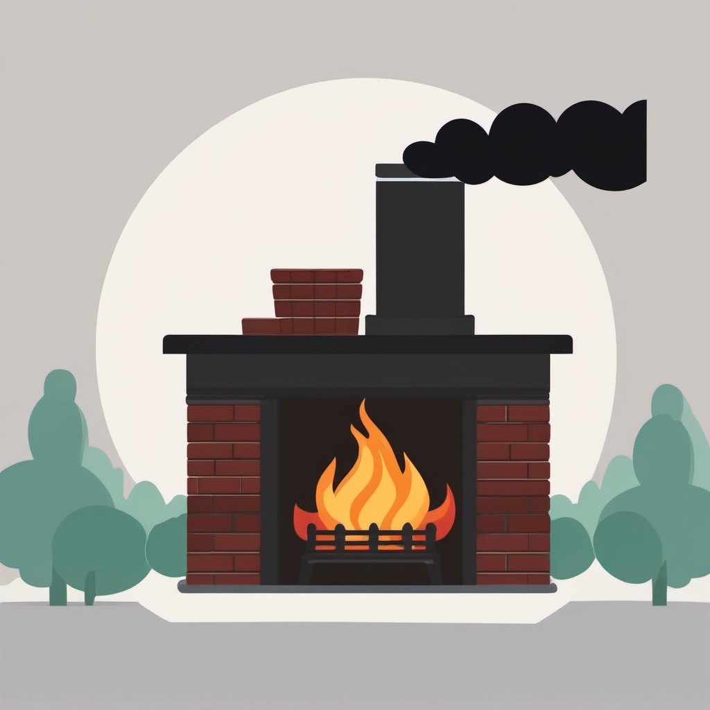 Chimney Smoke clipart - Smoke rising from a cozy chimney, ,vector color clipart,minimal