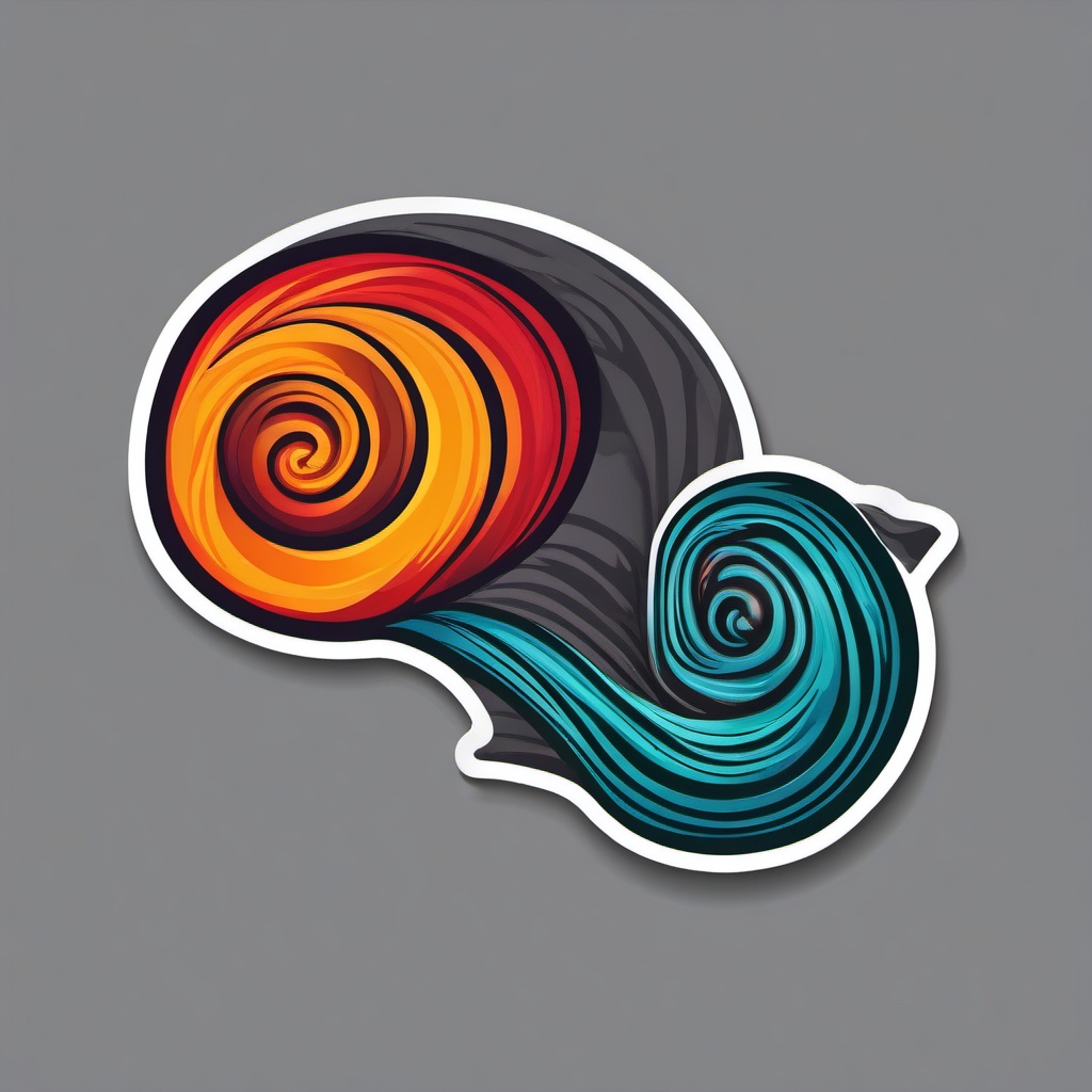 Snail Trail Sticker - Curving trail left by a snail, ,vector color sticker art,minimal