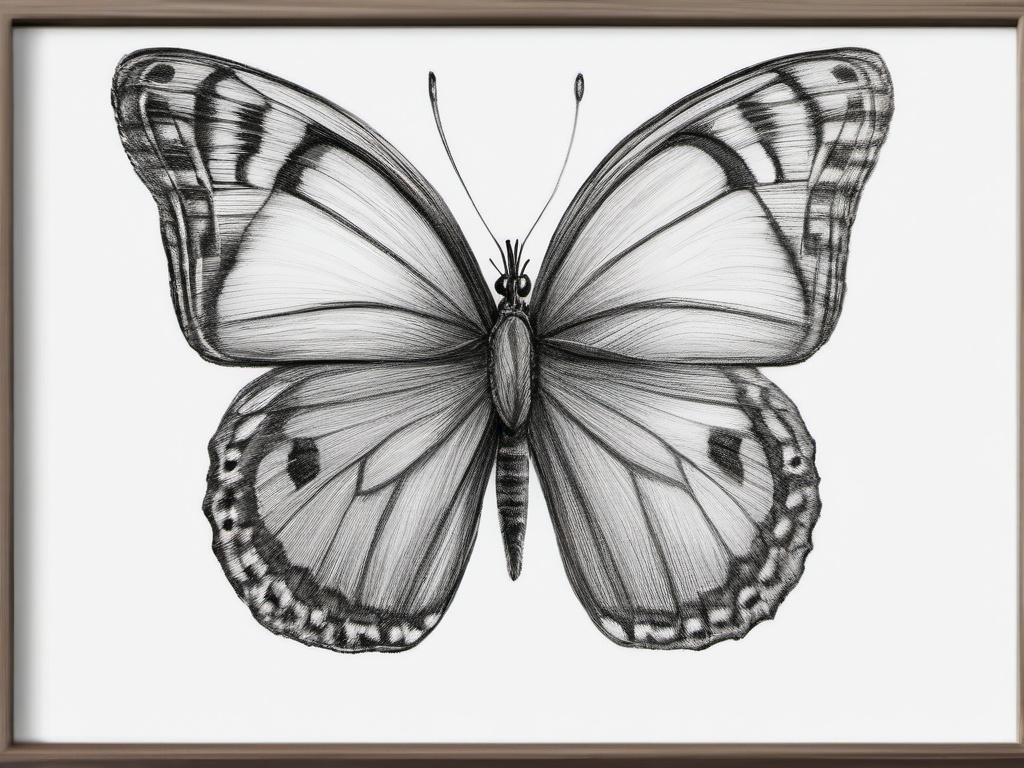 pencil sketch of butterfly  minimal rough sketch scribbles,doodles,black and white