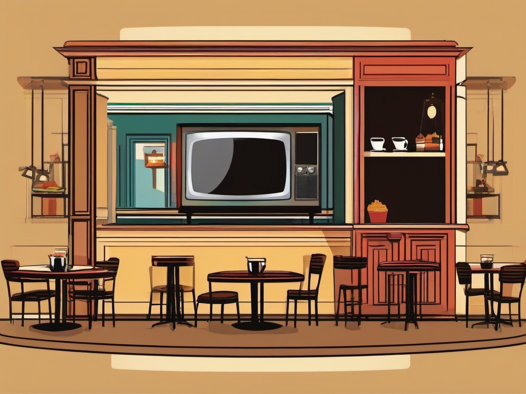 TV clipart - TV set in a cafe  vector clipart