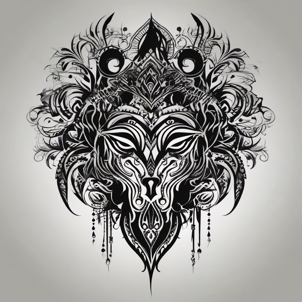 goth tribal tattoo  simple vector color tattoo