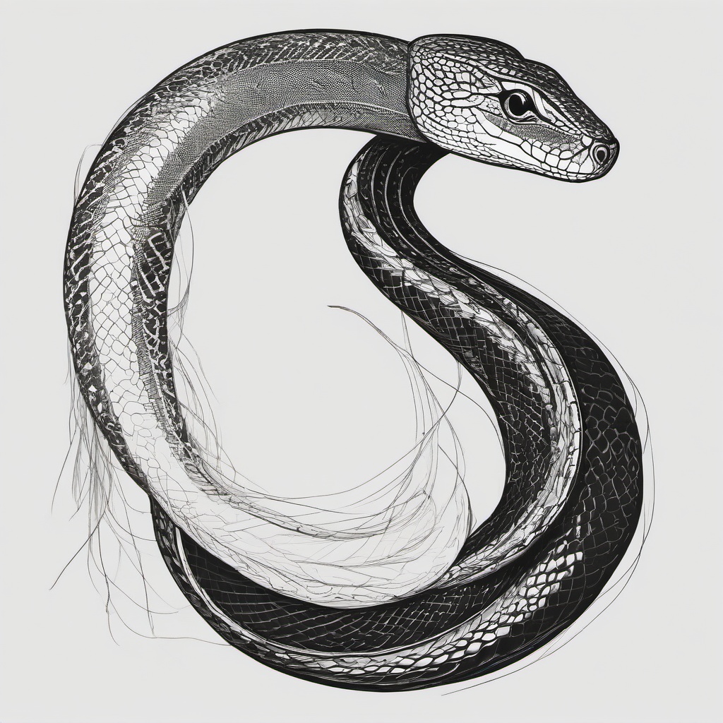 drawing of a snake and a lizard together  minimal rough sketch scribbles,doodles,black and white