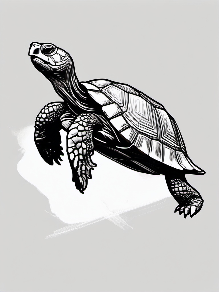 drawing of a Mediterranean tortoise  minimal rough sketch scribbles,doodles,black and white