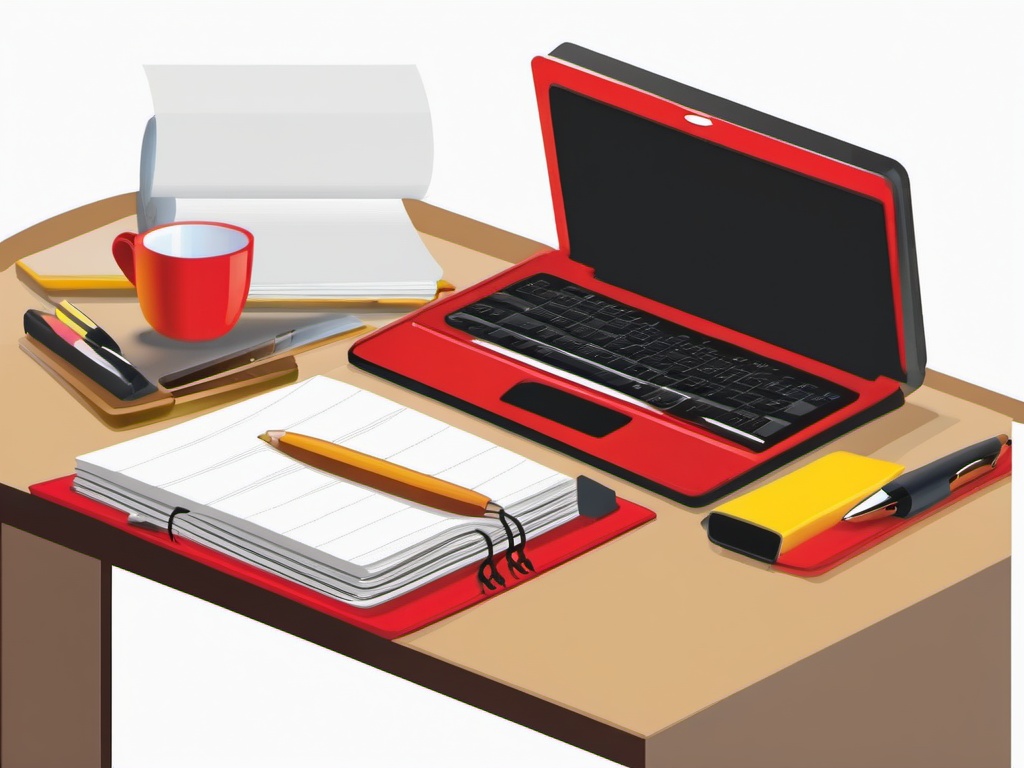 Writing clipart - notebook on a desk  vector clipart