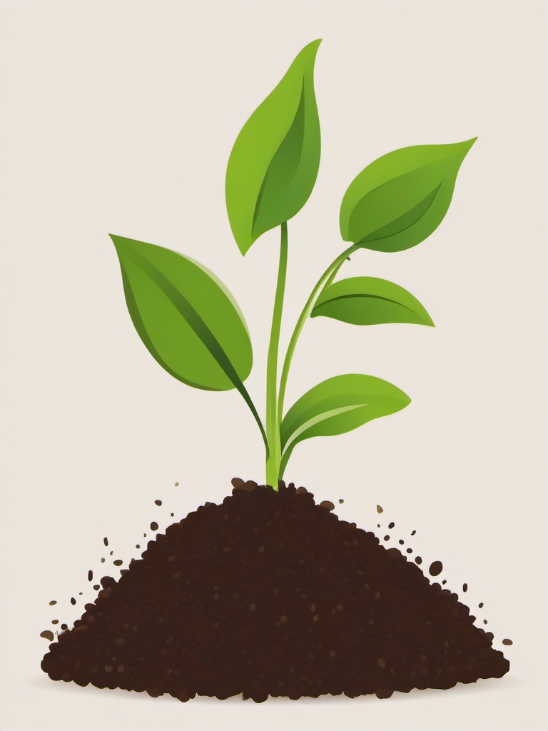 Plant clipart - plant sprouting from the soil in a garden  color,minimalist,vector clipart