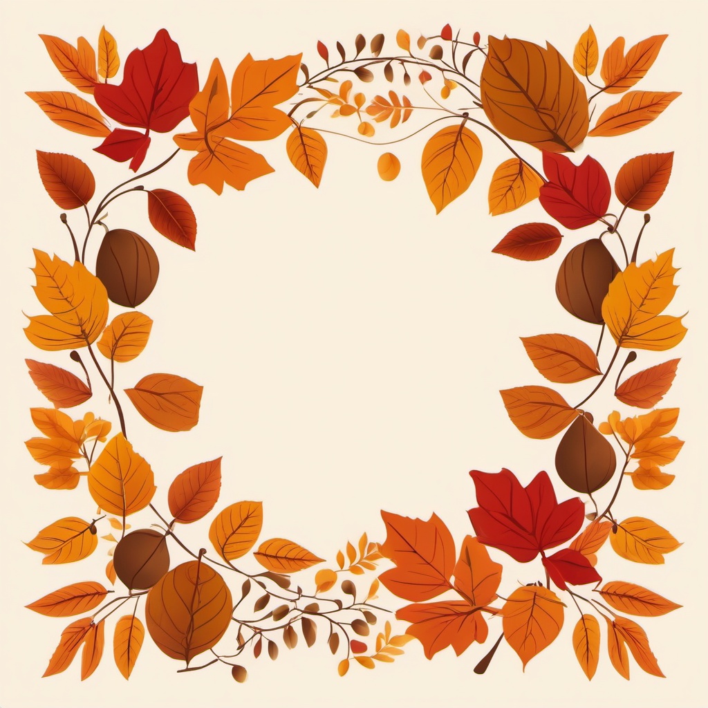 Fall Leaves Border clipart - Decorative border of leaves, ,vector color clipart,minimal