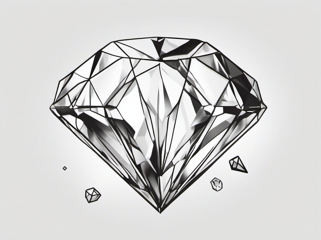 drawing of a diamond with other gems  minimal rough sketch scribbles,doodles,black and white