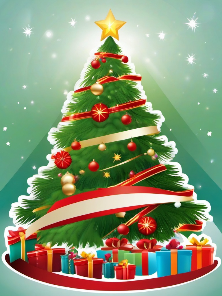 Xmas Tree clipart - xmas tree with presents underneath  