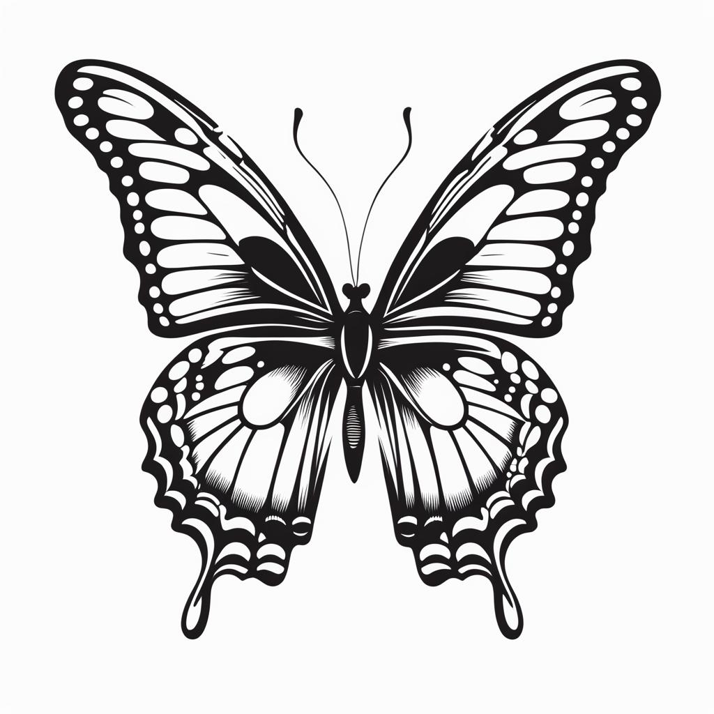 butterfly clipart black and white - capturing the grace of flight. 