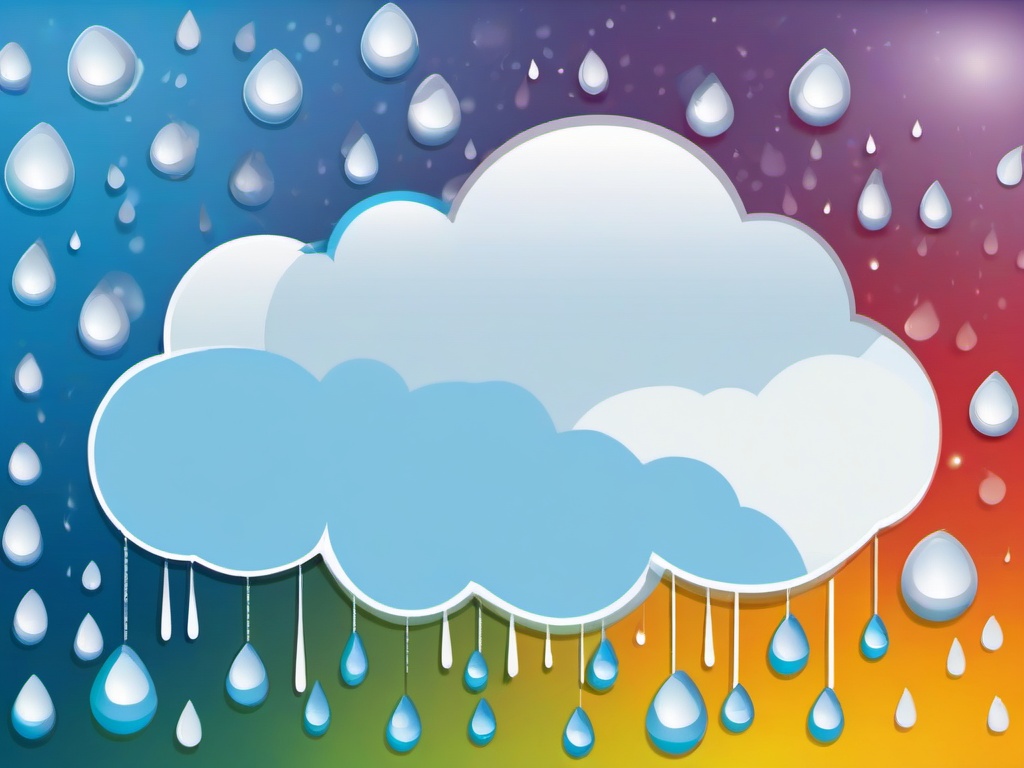 Cloud clipart - cloud with raindrops falling  