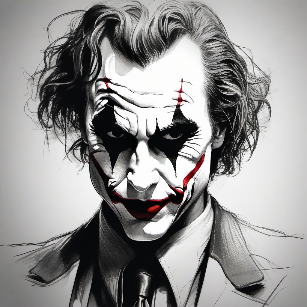 pencil sketch of joker  minimal rough sketch scribbles,doodles,black and white