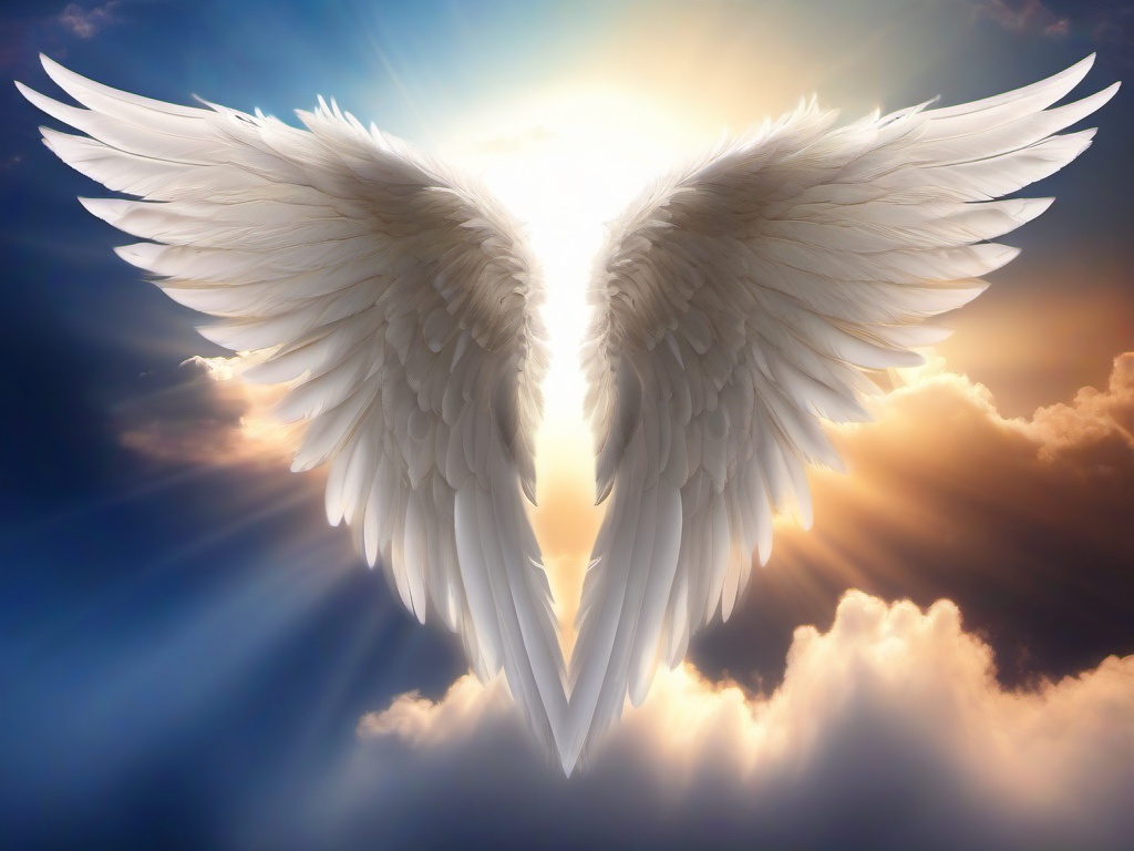 Angel Wings In Heaven Background  