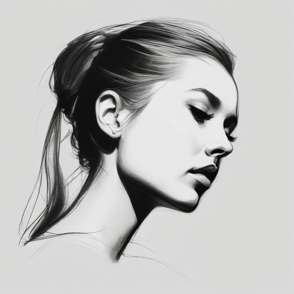 drawing of a side-profile nose  minimal rough sketch scribbles,doodles,black and white