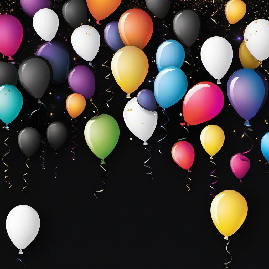 Party Background Wallpaper - black background with balloons  