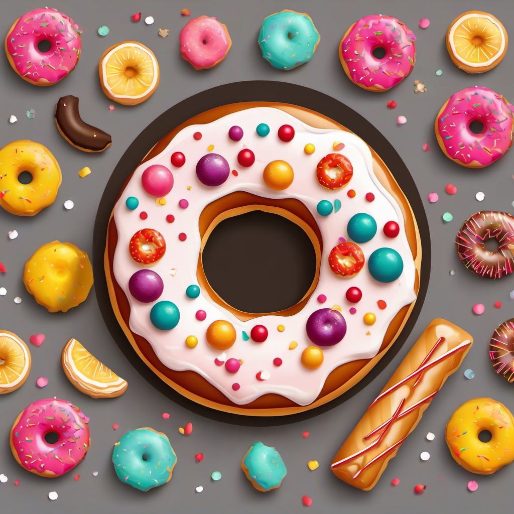 Donut clipart - donut with seasonal decorations  