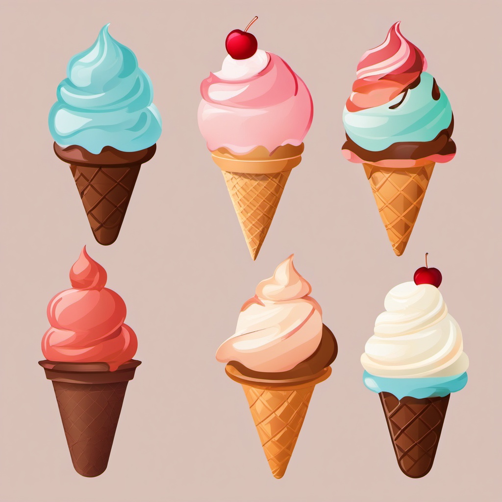 Ice Cream Delight clipart - Delightful ice cream treat, ,vector color clipart,minimal