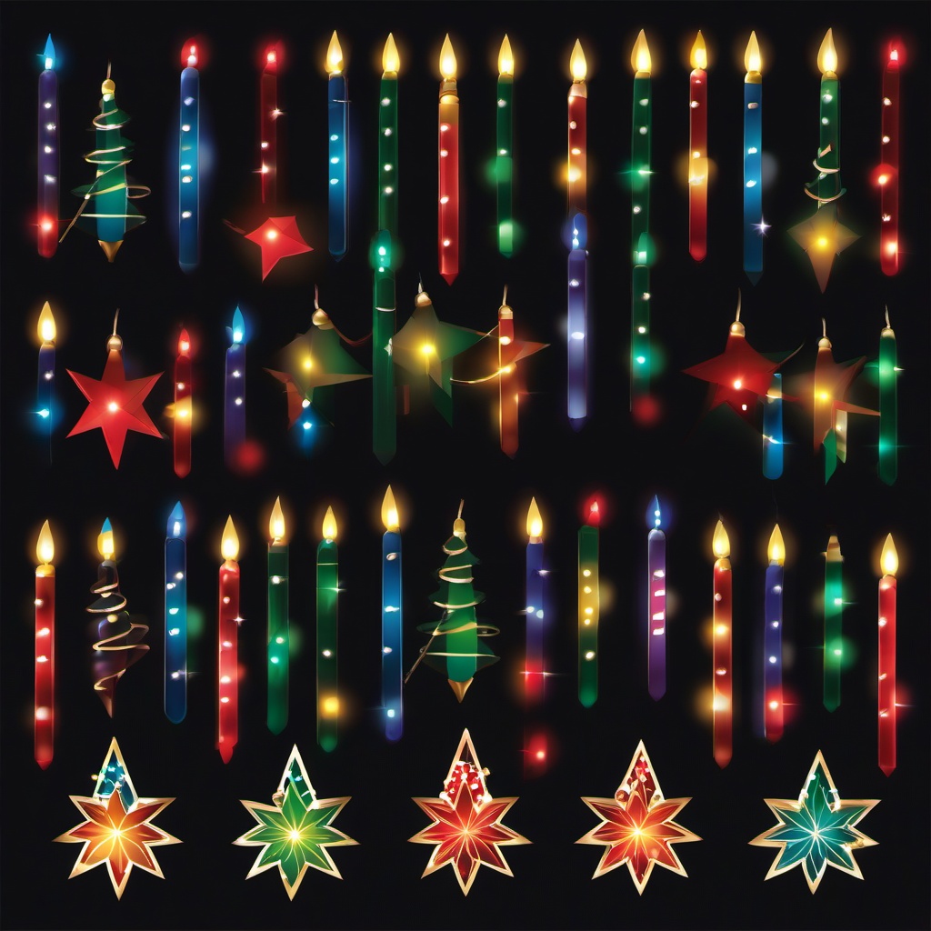 Christmas Lights clipart - Christmas lights shaped like stars  