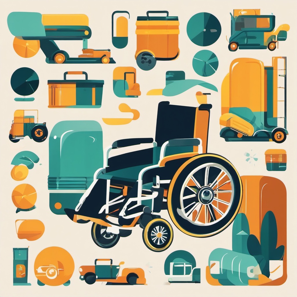 Wheelchair Clipart - A wheelchair symbolizing mobility and access.  transport, color vector clipart, minimal style