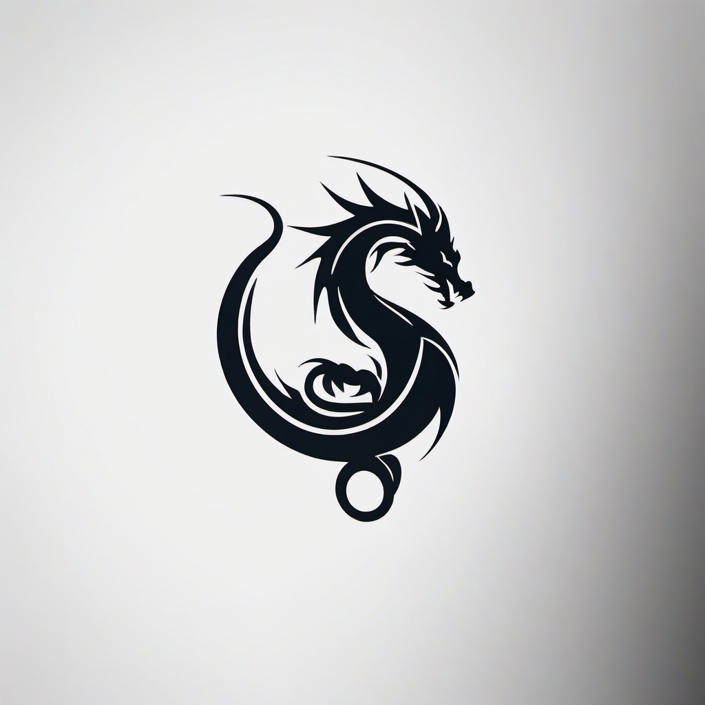 Minimal Dragon Tattoo - Simple and minimalistic dragon tattoo design.  simple color tattoo,minimalist,white background