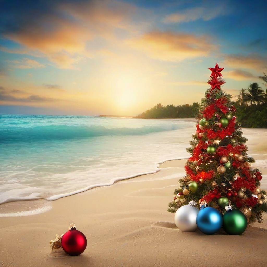 Beach background - christmas at the beach background  