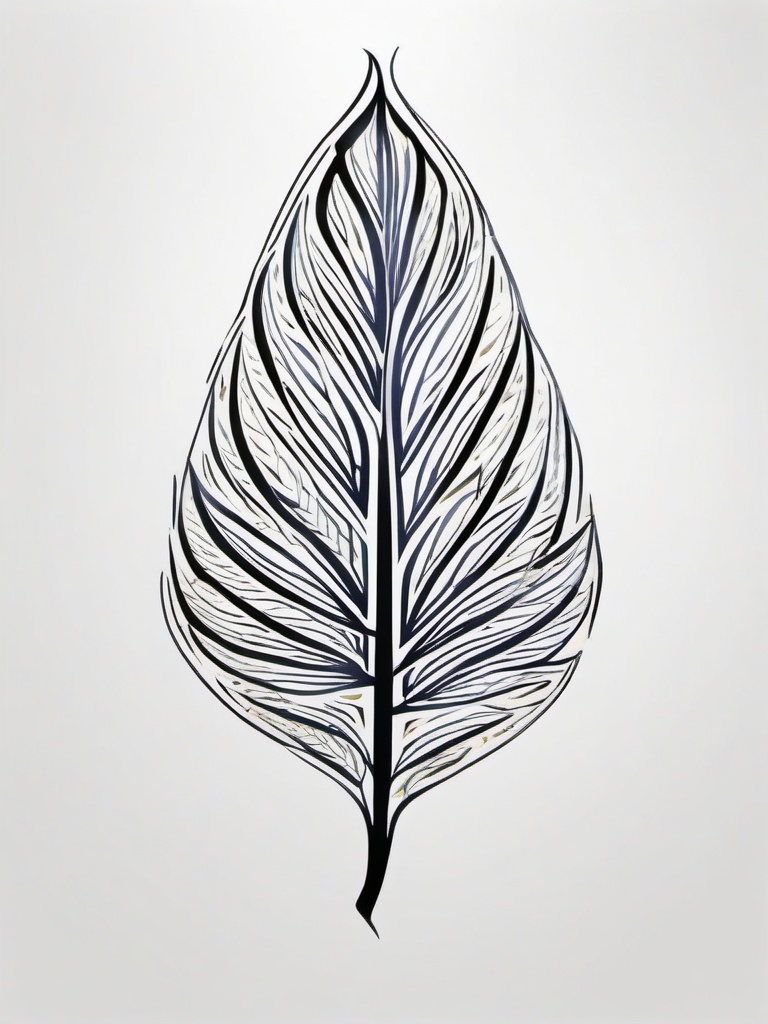 Greek Leaf Tattoo - Connect with nature and symbolism through a tattoo featuring a Greek leaf design, representing growth and prosperity.  simple color tattoo, white background