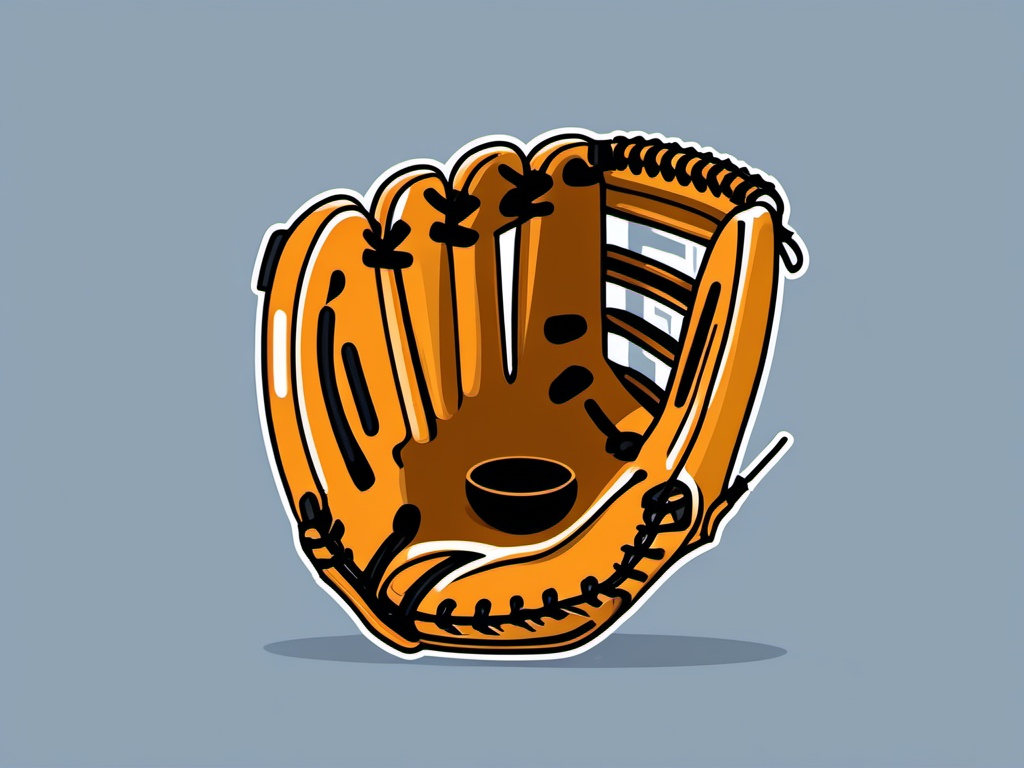 Baseball Glove and Ball Clipart - A baseball glove with a baseball.  color vector clipart, minimal style