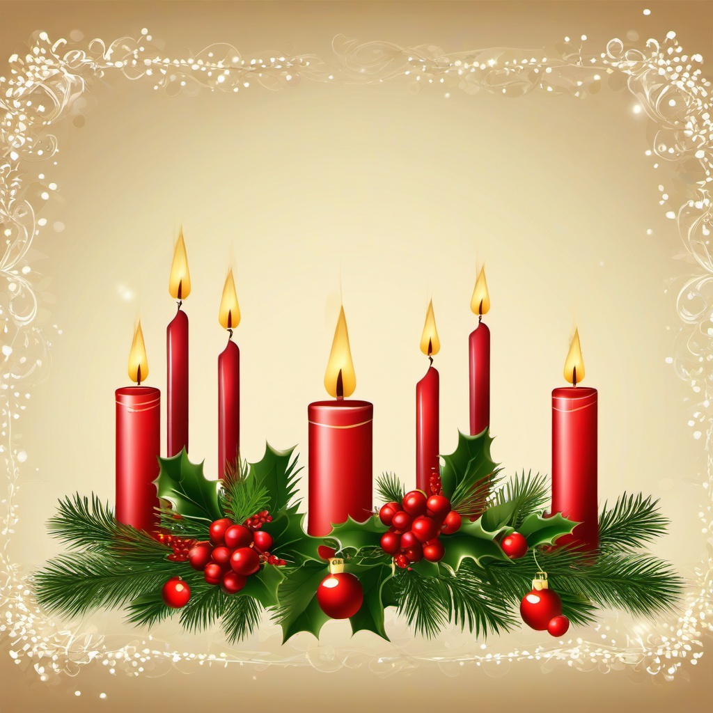 Christmas Pictures clipart - Christmas candles on a table  vector clipart