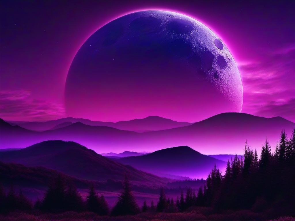 Moon Purple Sky Wallpaper  ,desktop background wallpaper