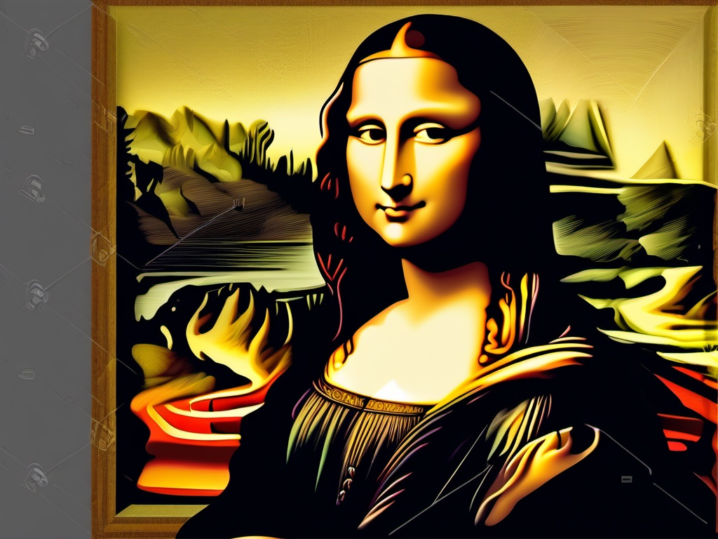 Mona Lisa clipart - Iconic painting by Leonardo da Vinci, ,color clipart vector style