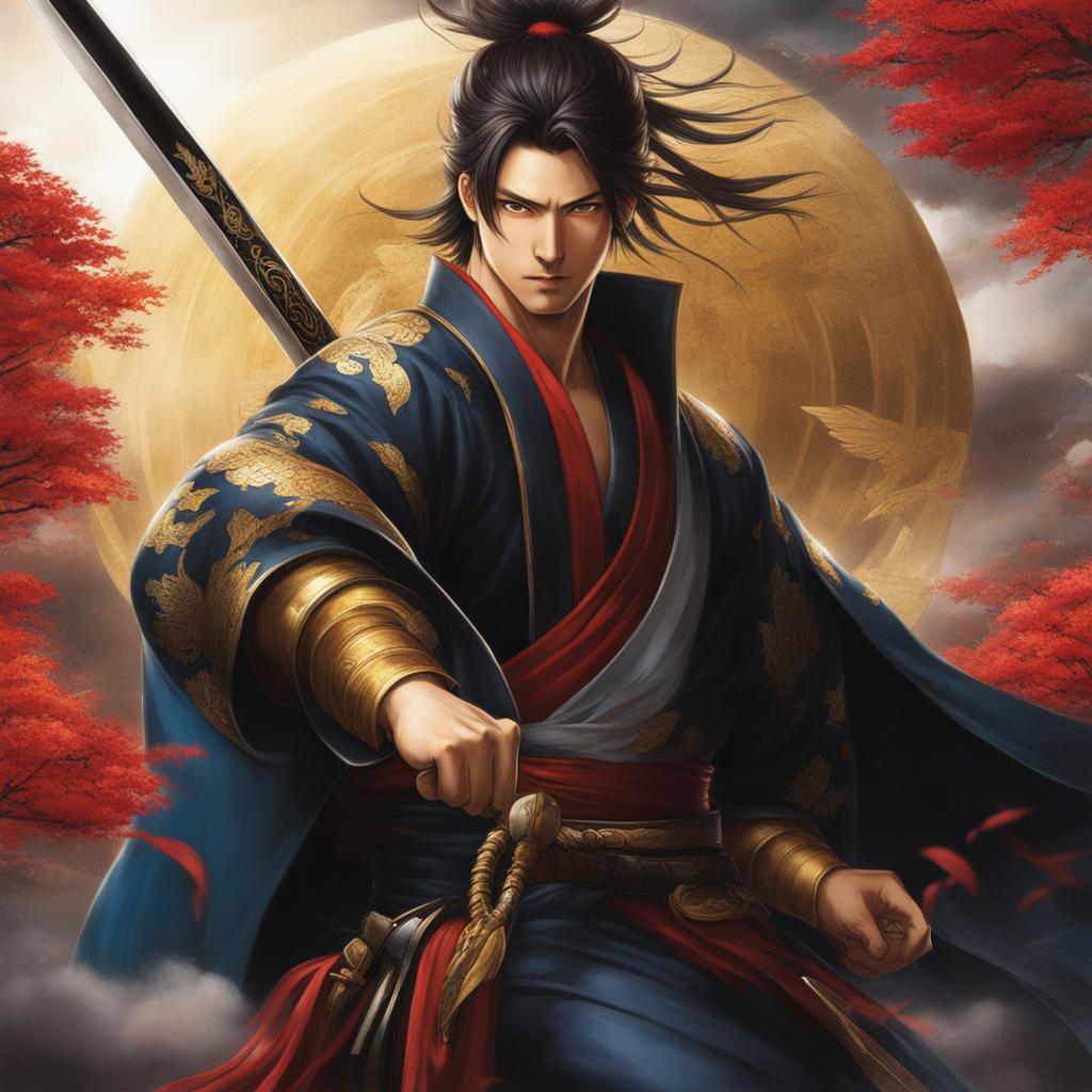 yamato takeru - the heroic figure from japanese mythology who conquered supernatural foes. 