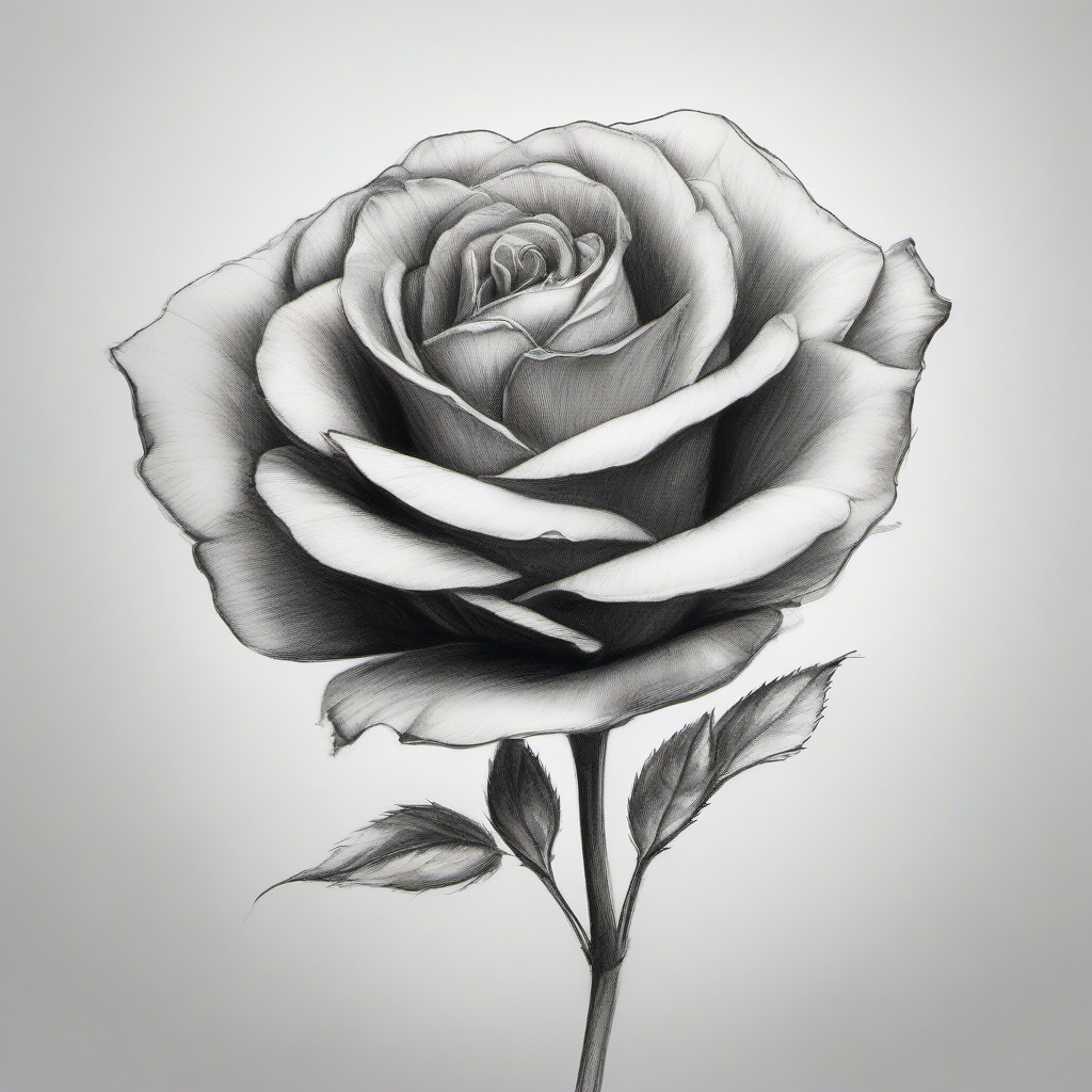 pencil sketch of a rose  minimal rough sketch scribbles,doodles,black and white