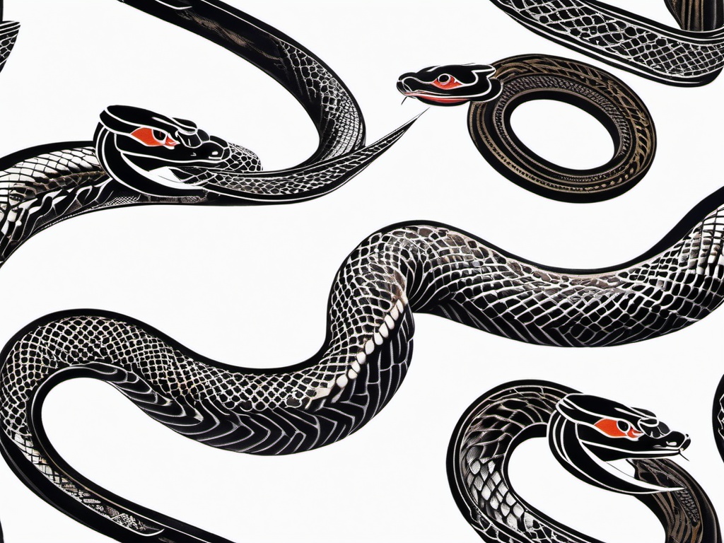 yakuza snake tattoo  simple color tattoo,white background,minimal