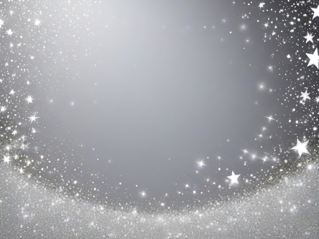 Silver Glitter Stars Background  