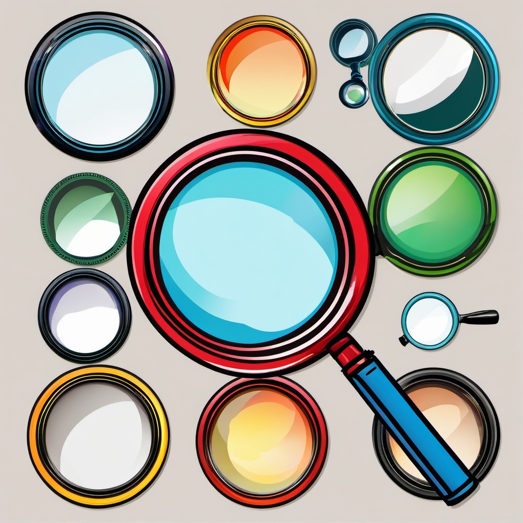 Search clipart - Magnifying glass for search and exploration,  color clipart, vector art