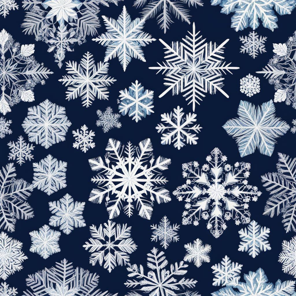 snowflake clipart in a winter wonderland - featuring intricate and unique patterns. 