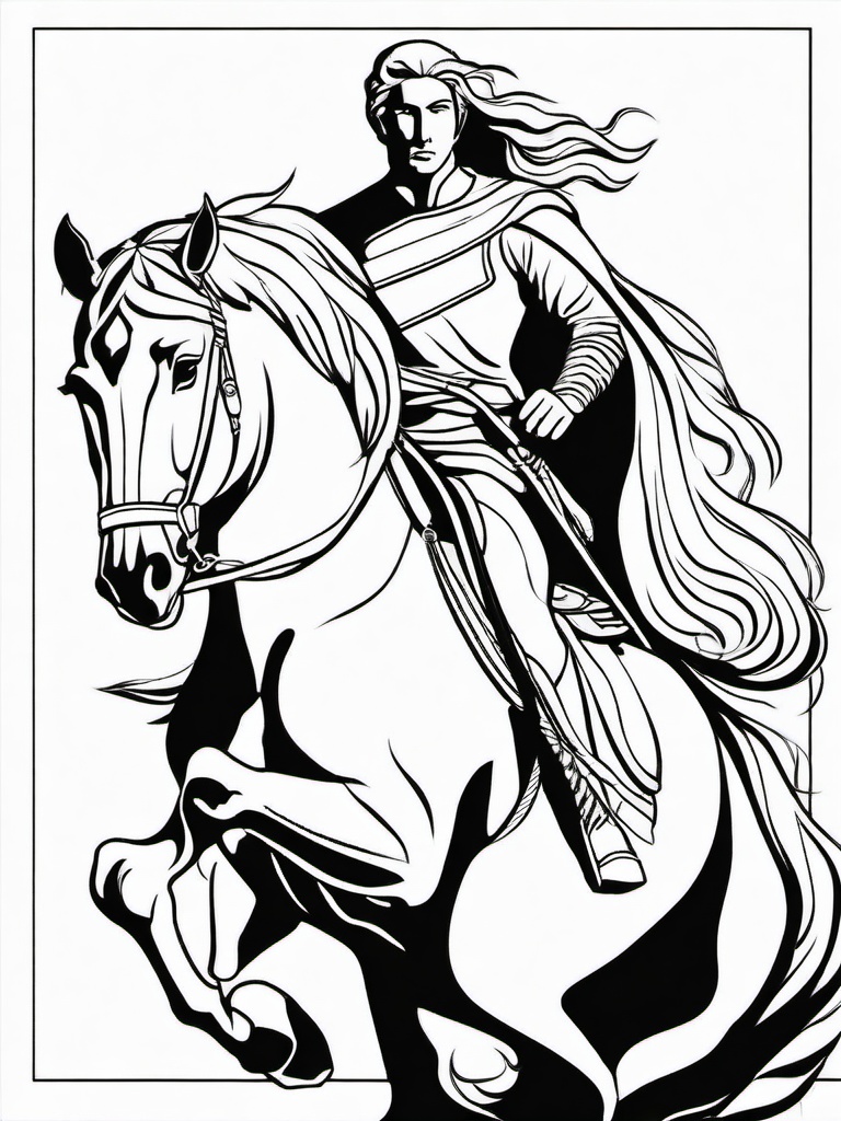 Centaur Coloring Pages - Half Man, Half Horse Warrior  minimal black outline printable sheet, coloring page