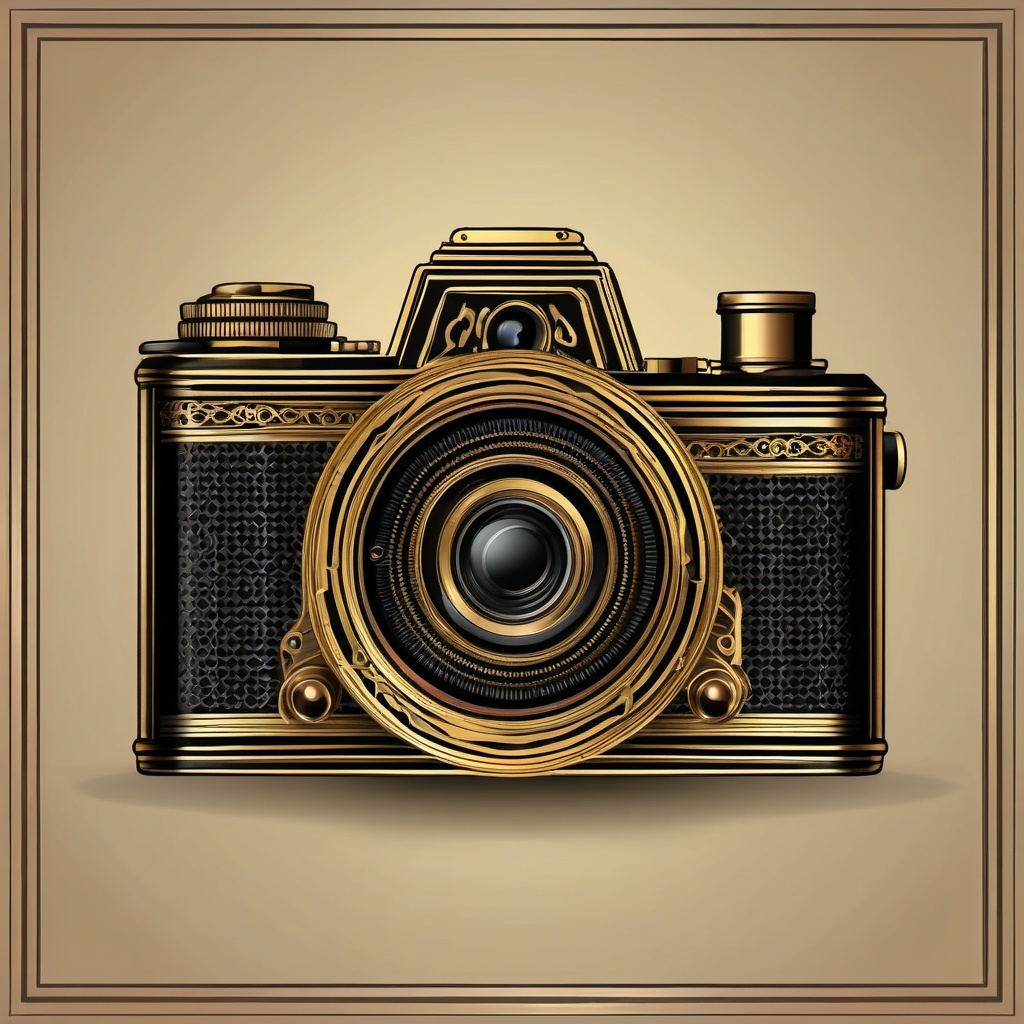 Vintage Camera Clipart - An antique camera with intricate brass details, a relic from photography's bygone era.  color clipart, minimalist, vector art, 