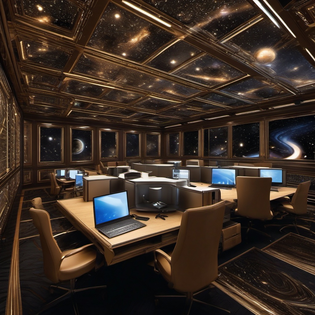 Corporate Space Office Efficiency in the Stars Space Wallpaper for Computer intricate details, patterns, wallpaper photo