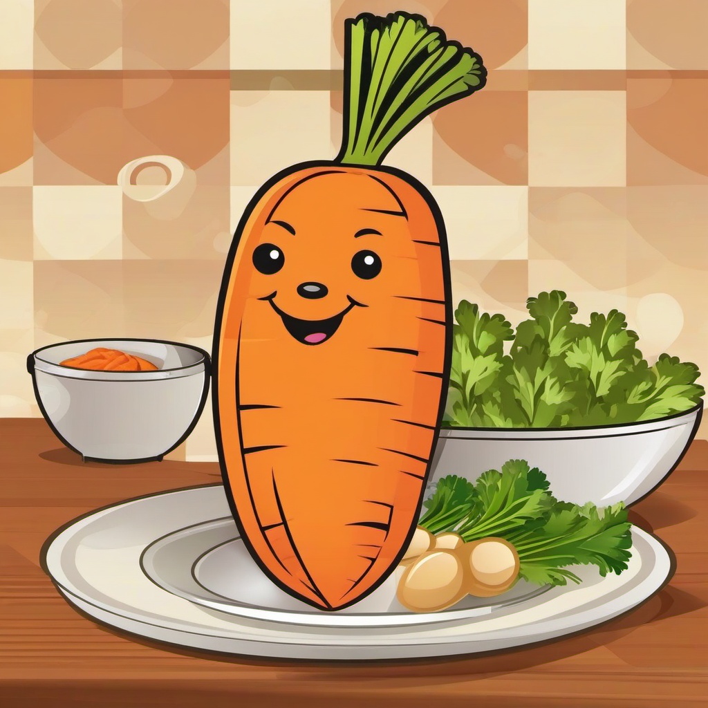 Carrot clipart - carrot in a cooking scene  vector clipart