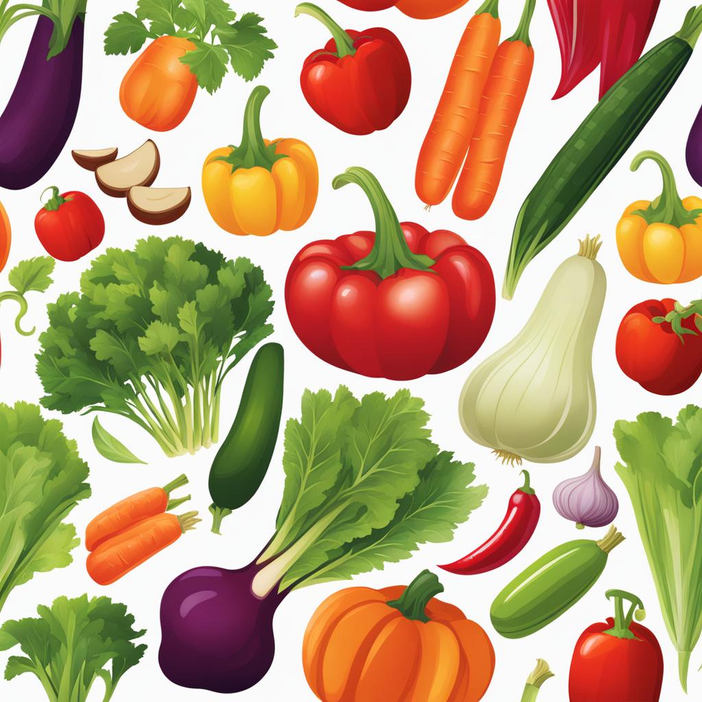 vegetables clipart - a vibrant assortment of fresh vegetables, nature's bounty, healthful and appetizing 